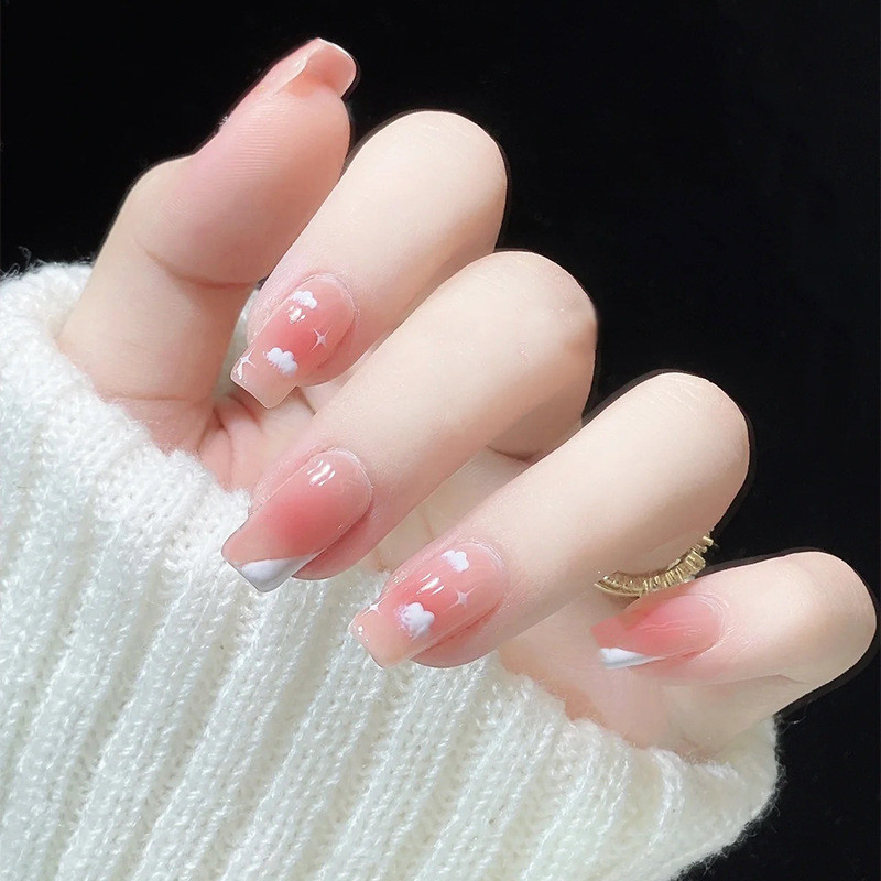 Móng Hồng Thạch Gradient Cho Móng Dài