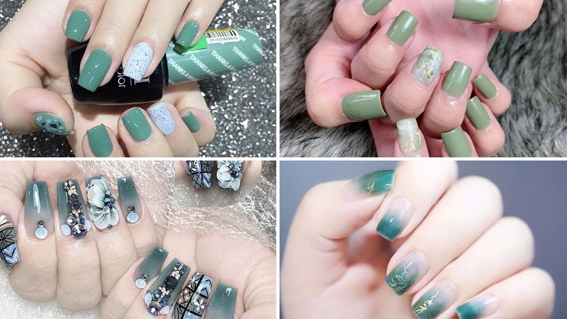 30+ mẫu nail cute đơn giản cho móng ngắn đẹp xinh hot trend mới nhất 2025 52 Mẫu nail móng ngắn màu xanh bạc hà mát lạnh