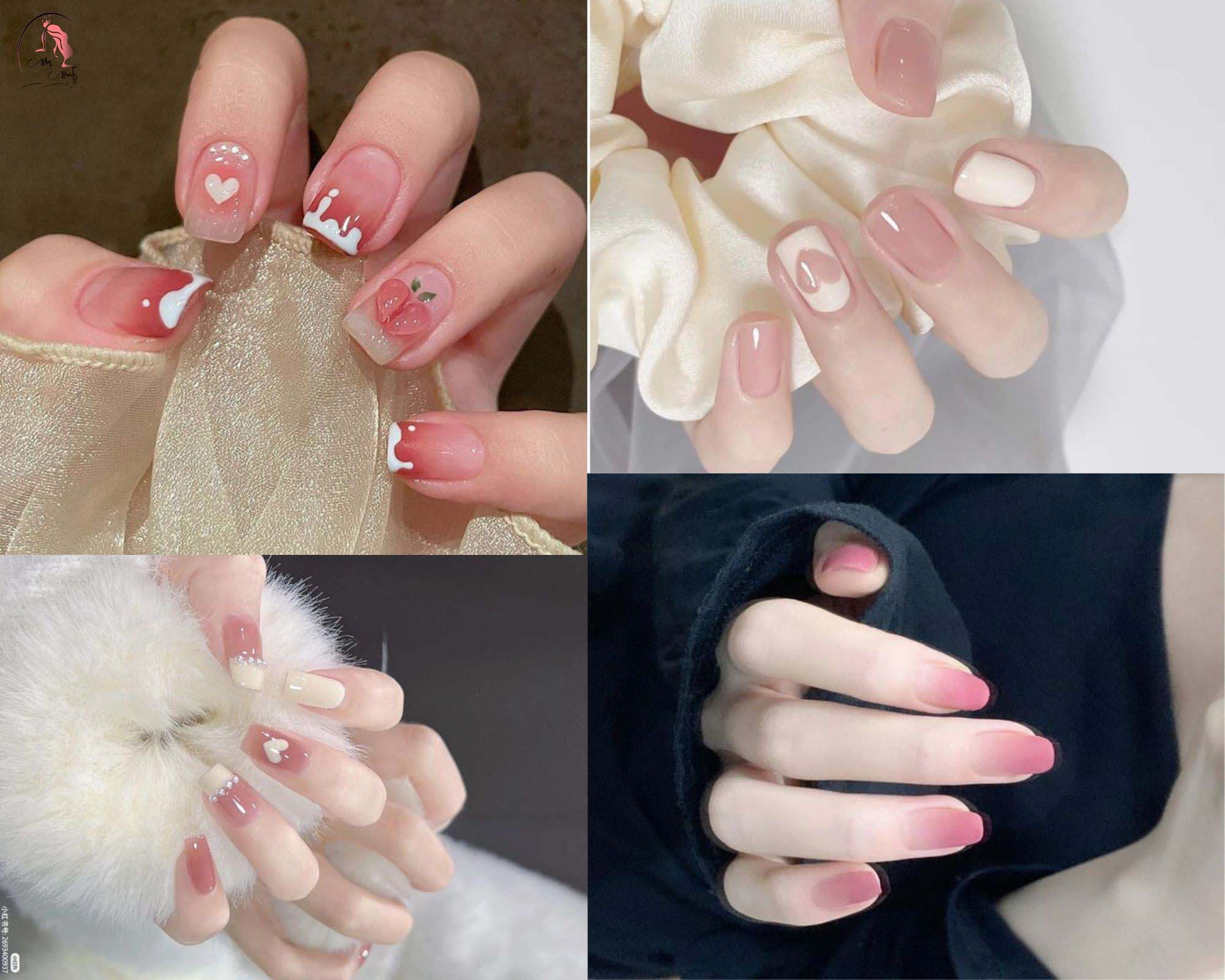 30+ mẫu nail cute đơn giản cho móng ngắn đẹp xinh hot trend mới nhất 2025 57 Mẫu nail móng ngắn màu hồng đất sang trọng