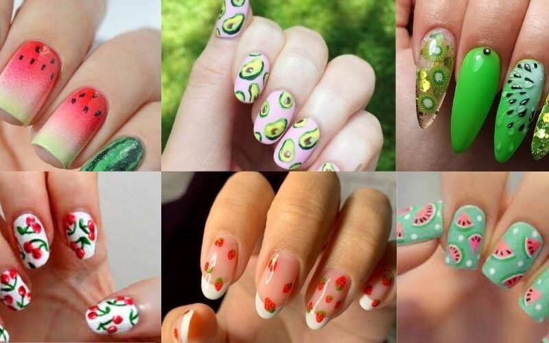30+ mẫu nail cute đơn giản cho móng ngắn đẹp xinh hot trend mới nhất 2025 56 Mẫu nail móng ngắn họa tiết trái cây vui nhộn
