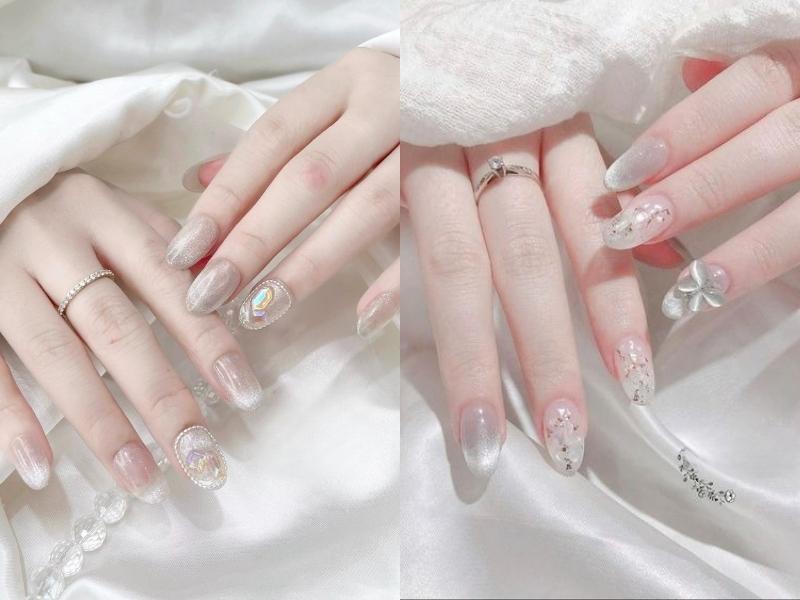 Top 50+ mẫu nail cô dâu thanh lịch giúp nàng nổi bật 51 Nail Cô Dâu Mắt Mèo