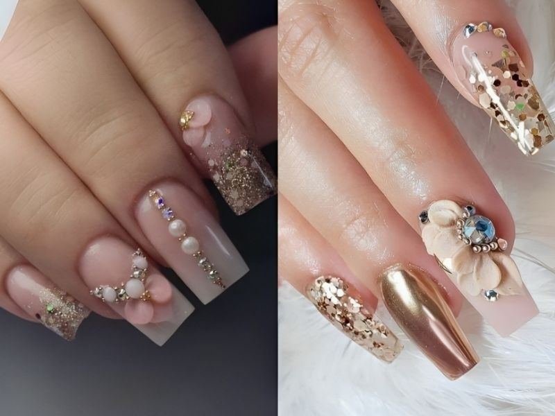 85+ Mẫu nail kim tuyến đẹp lấp lánh siêu xinh cho các nàng 34 Hướng Dẫn Làm Nail Kim Tuyến Tại Nhà