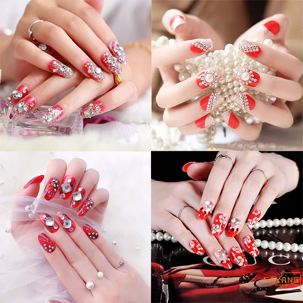 Top 50+ mẫu nail cô dâu thanh lịch giúp nàng nổi bật 45 Nail Cô Dâu Màu Đỏ