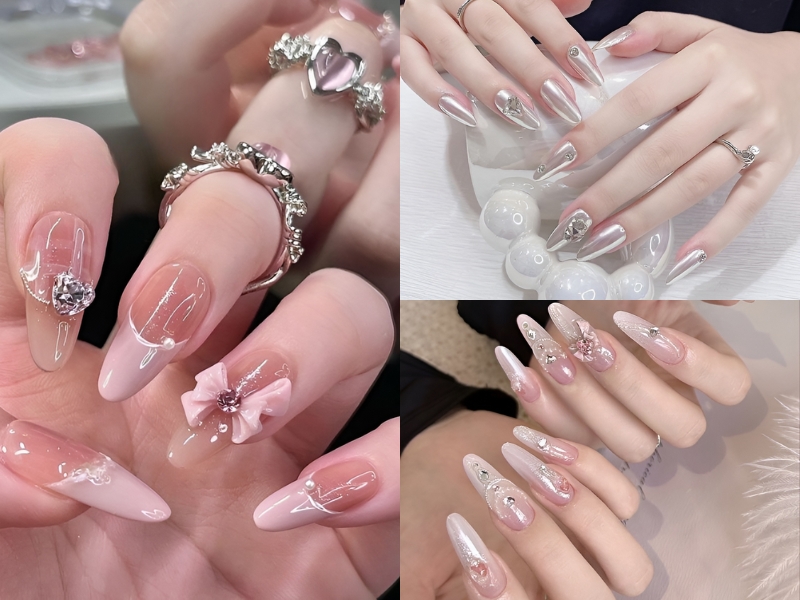 Top 50+ mẫu nail cô dâu thanh lịch giúp nàng nổi bật 38 Nail Cô Dâu Màu Hồng