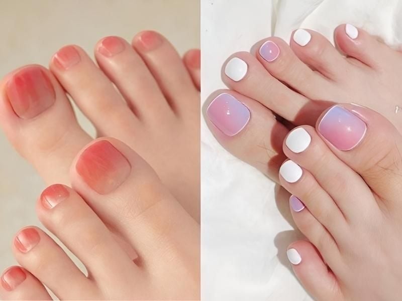 55+ Mẫu móng chân đơn giản và tôn da được ưa chuộng nhất 2025 28 Mẫu Nail Chân Sơn Gel Ombre