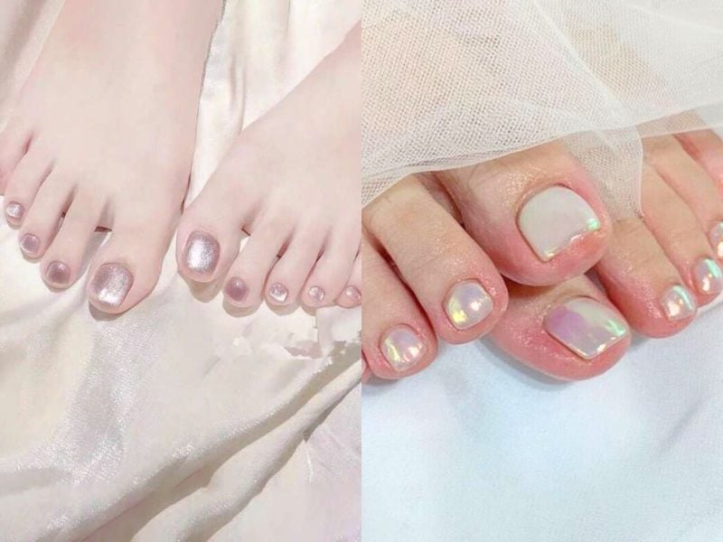 55+ Mẫu móng chân đơn giản và tôn da được ưa chuộng nhất 2025 34 Mẫu Nail Chân Mắt Mèo