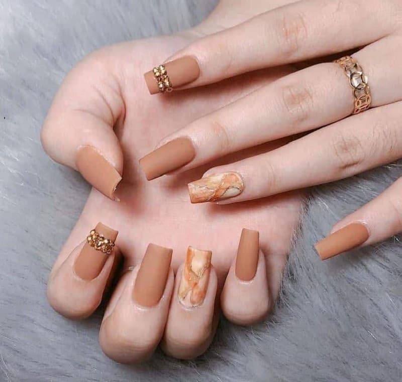 Mẫu Nail Đắp Bột Đơn Giản