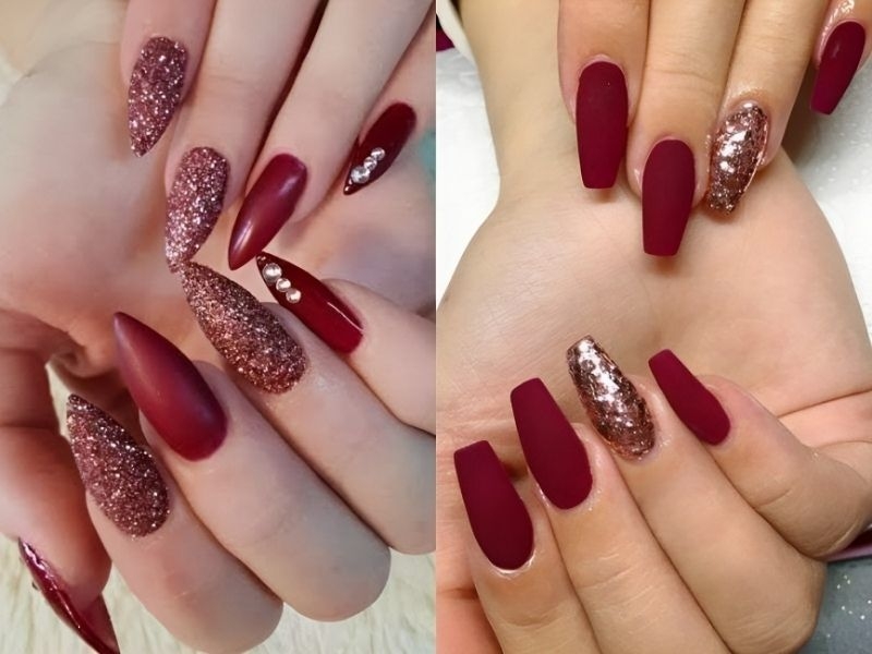 85+ Mẫu nail kim tuyến đẹp lấp lánh siêu xinh cho các nàng 26 Nail Kim Tuyến Đa Dạng Màu Sắc
