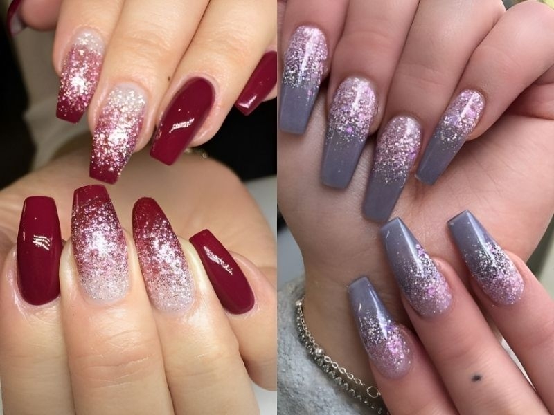 85+ Mẫu nail kim tuyến đẹp lấp lánh siêu xinh cho các nàng 27 Nail Kim Tuyến Đa Dạng Màu Sắc
