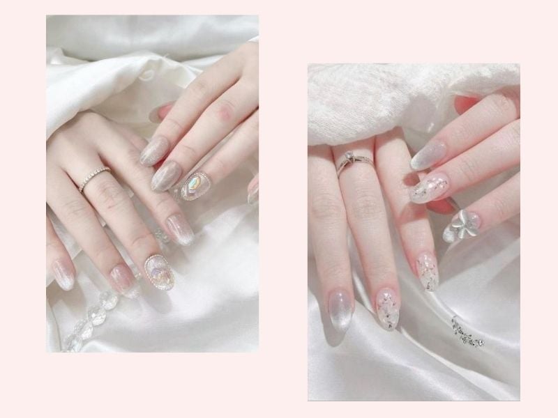 55+ mẫu nail mắt mèo sành điệu, ấn tượng thu hút mọi ánh nhìn 2025 34 Nail Mắt Mèo Xám Khói