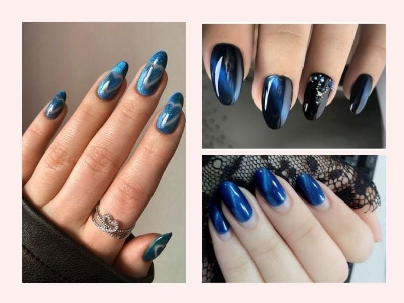 55+ mẫu nail mắt mèo sành điệu, ấn tượng thu hút mọi ánh nhìn 2025 26 Nail Mắt Mèo Xanh Ngọc Bích