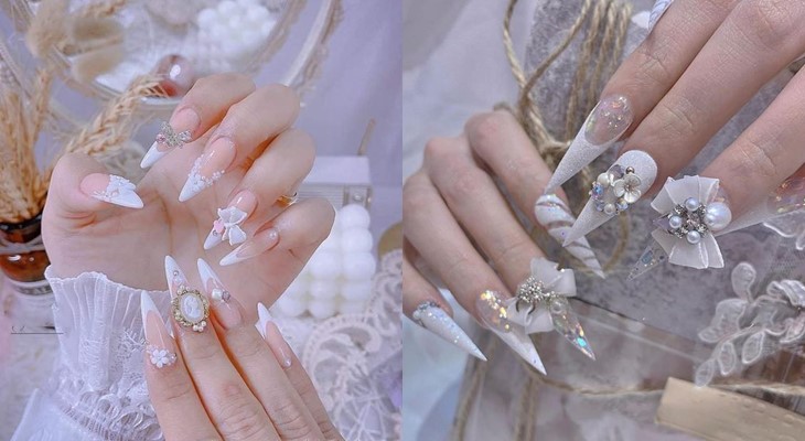 Top 50+ mẫu nail cô dâu thanh lịch giúp nàng nổi bật 47 Nail Cô Dâu Nhẹ Nhàng