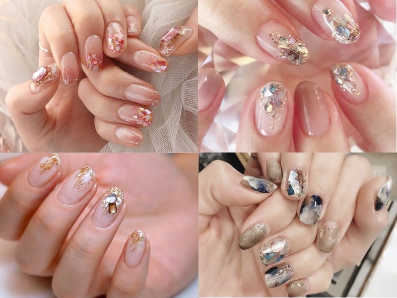 99+ mẫu nail xà cừ đẹp, trendy và tôn da cho nàng 20 Nail Xà Cừ Màu Xanh Ngọc