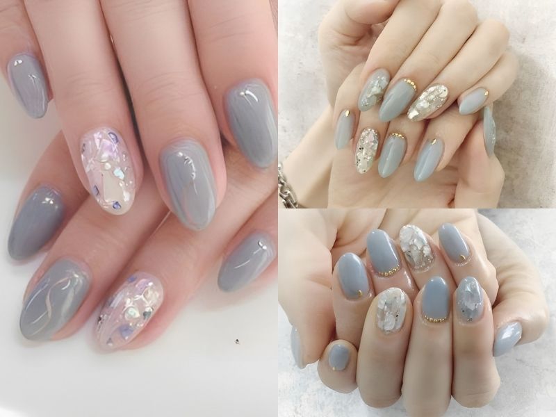 99+ mẫu nail xà cừ đẹp, trendy và tôn da cho nàng 19 Nail Xà Cừ Màu Xanh Ngọc