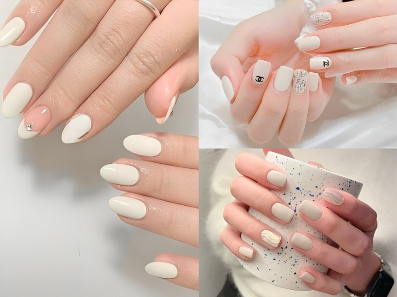 50+ Mẫu Móng Oval Đẹp Kiểu Mới Quyến Rũ Với Mọi Cô Nàng 35 Móng Trắng Sáng: Tinh Khôi và Thanh Lịch