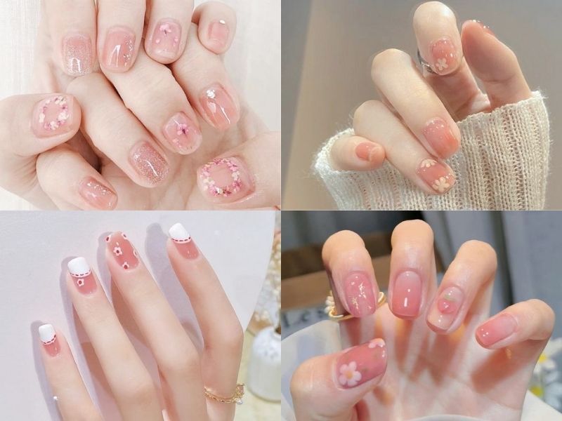 Mẫu Nail Màu Hồng Thạch Đẹp