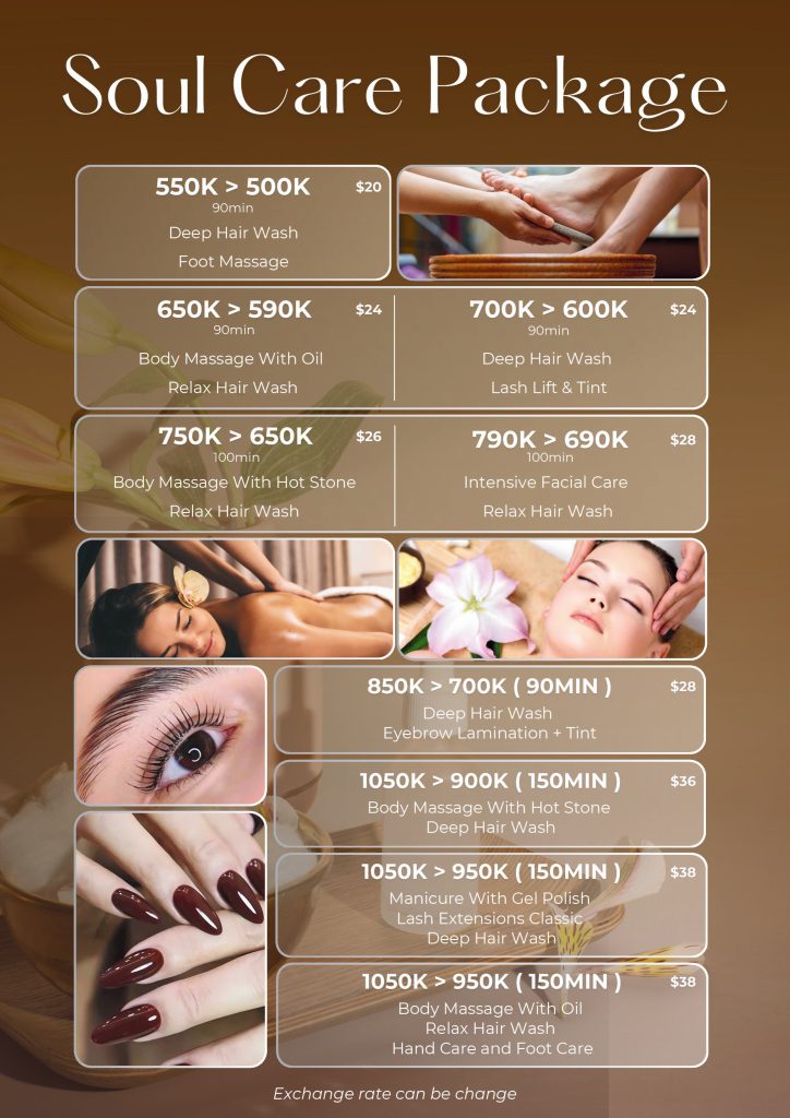 Dịch vụ Nail, Massage Body, Massgae Chân – Soul Care